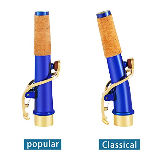 Eastrock Bb Soprano Saxophone Straight Blue Sax Instruments For Beginners Students Intermediate Players With Carrying Case,Mouthpiece,Pads,Reed,Cleaning Kit,Neck Strap,White Gloves #TOP3