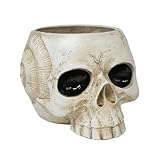 Skeleton Flower Pot - Jarrón De Cráneo Humano, Decoración De Halloween | Plantador De Resina Retro, Tazón Versátil Para Dulces O Plantas, Accesorios Decorativos Interiores, Creación De Atmósfera Macab