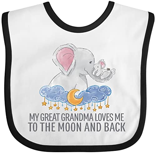 inktastic My Great Grandma Loves Me To the Moon and Back Elephants Baby Bib