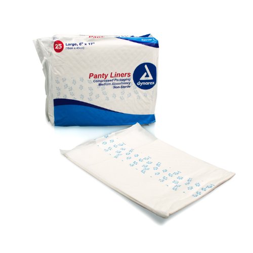 Dynarex Panty Liners with Adhesive Tab, 10 Count (Pack of 12)