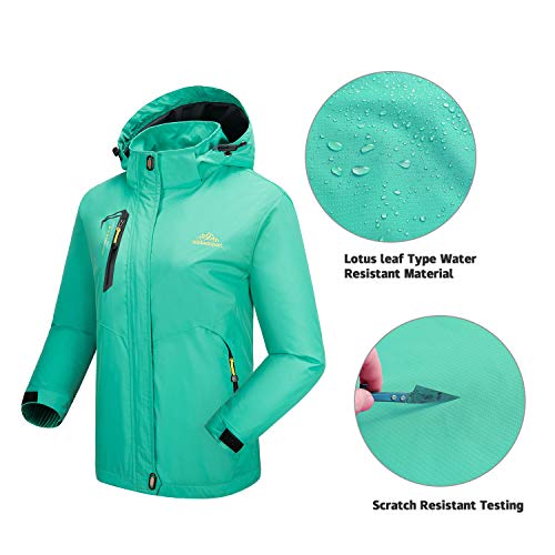 Chaqueta impermeable ligera con capucha transpirable para montaña mujer 5