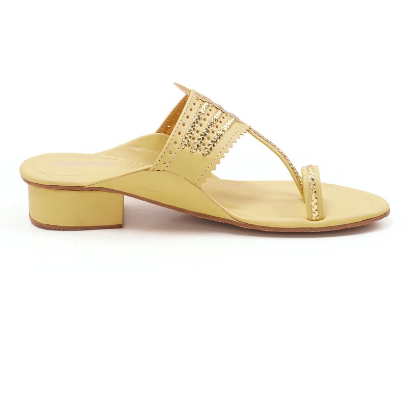 Image of Handcrafted Heeled Kolhapuri Sandals
