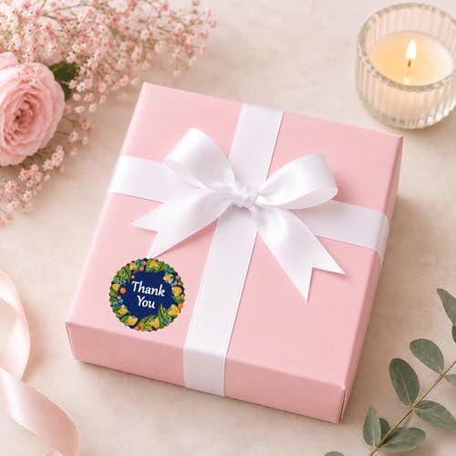 Image of CVANU 560-PCS Floral Thank You Sticker for Packaging and Gift, 8 Assorted Botanical Designs, Self-Adhesive Labels for Small Business Supplies, Envelopes, Party Favors & Handmade Products, 1.5 Inch