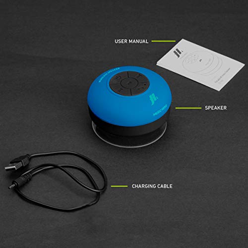 3 W luidspreker met zuignap, muziek- en oproeptoetsen, geïntegreerde microfoon en handsfree, waterdicht voor gebruik in… - Image 7