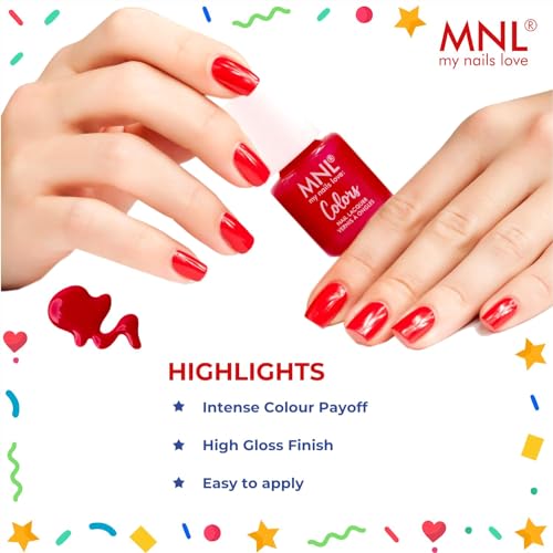 Image of MNL Glossy Mini Nail Polish Set Celebration Collection Highly Pigmented & Long Lasting Enamel 4.5 ml Each Chip Resistance & Ideal for Nail Art (10 pcs)