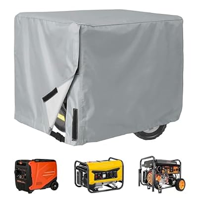 REVXON Generator Cover for WEN 10000 10000W-8000W, 420D Water-Resistant Portable Generator Cover with Air Vents & Side Opening Outdoor Generator Rain Cover,Grey