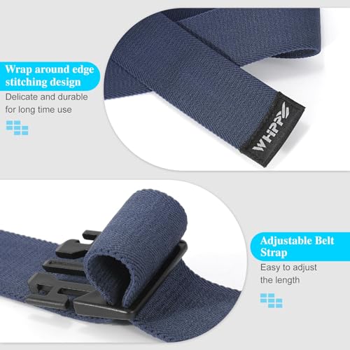 Image of WHIPPY Mens Elastic Stretch Belt Unisex Adventure Web Belt for Women Men with Non-Metal Buckle Adjustable Belts