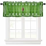 American Football Sports Game Day Curtain Valances for Windows Treatment Tier Curtains, Rugby Field Stadium Curtain Short Valance Curtain Rod Pocket Curtains for Kitchen Living Room, 54x18 In