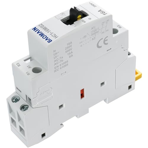 BAOMAIN 110V 2-Pole 16A Manual/Auto AC Contactor, 2NC, DIN Rail Mount miniatura 3