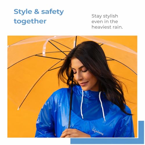 Image of Lifelong Waterproof Unisex Rain Coat Hooded Full Sleeves Outdoor Men, Women, Boys & Girls Rainwear Poncho Raincoat for Camping, Hiking & Travelling (1Pc)