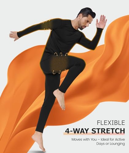 SIMIYA Thermal Underwear Set for Men Long Johns with Fleece Lined3