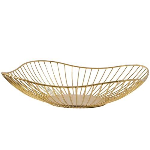 Genérico frutero de hierro, cesta de alambre - Cesta artística de alambre de metal para aperitivos - Cuenco decorativo de cocina, suministros de almacenamiento doméstico para uvas, plátanos, limones