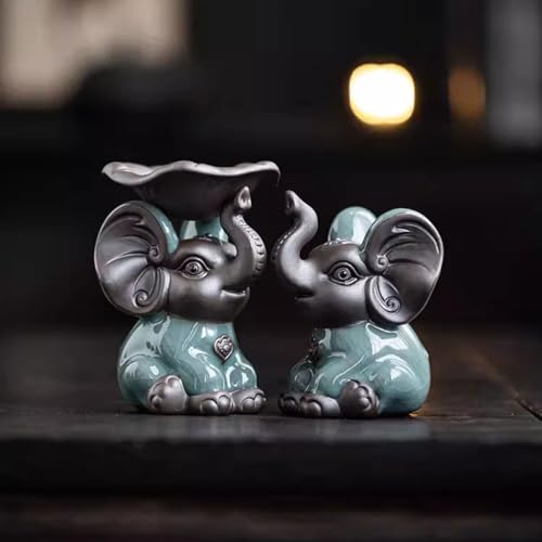Elefante de cerámica para té: mascota de té creativa para decoración de escritorio 6