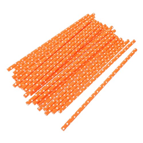 Pitillos de papel naranja 19.5 cm 100 piezas