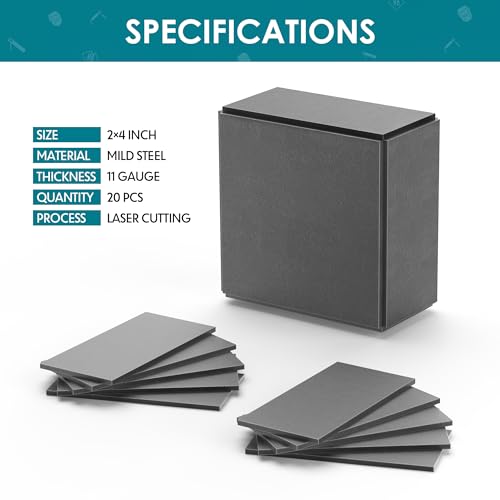 bestarc Welding Coupons, 2×4" Mild Steel Welding Kit, 11 Gauge Welding Plate DIY Cuboid, Welding Practice for MIG TIG Gas Arc Stick and Wirefeed (20 PCS) by bestarc - Image 2