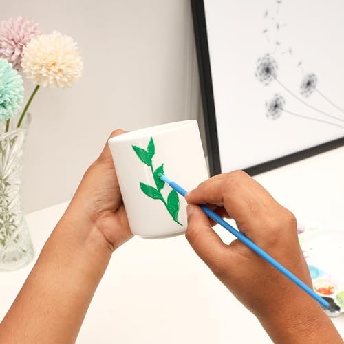 BELLE VOUS 144 Pack Kids Colourful Plastic Paint Brush Set with Case - 18.6cm/7.32 Inches - Children's Starter Art Tool Supplies - Soft Washable Brushes for Watercolour, Acrylic, Oil & Face Painting