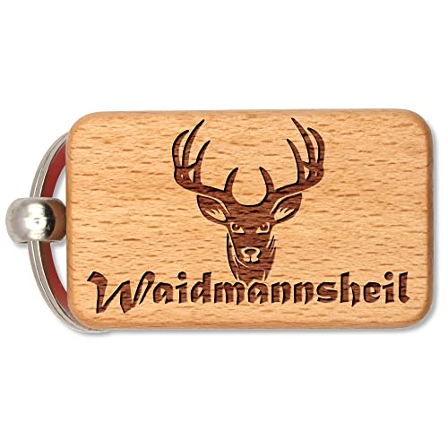 dekolaser24 - Schlüsselanhänger Waidmannsheil Jagd für Männer und Frauen Geschenk zum Geburtstag oder Weihnachten Jagdprüfung Jagdschein