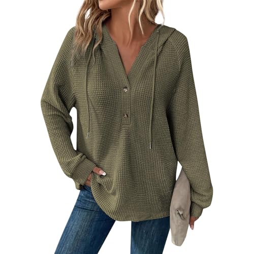 Fall-Sweatshirt-for-Women-with-Button-Design-Casual-Long-Sleeve-Hoodies-for-Women-2024-Trendy-Waffle-Knit-Hoodies