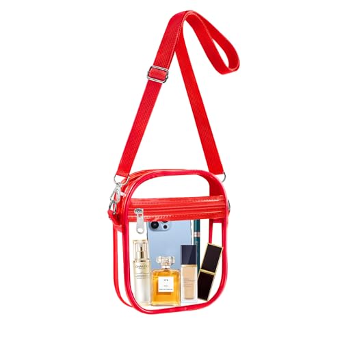 Image of Fibrdoo Clear Crossbody Purse Bag, Clear Bag Stadium Approved with Front Pocket for Concerts Sports Festivals