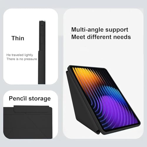Image of Case for Lenovo idea Tab Plus 12.1 inch 2025 with Vertical Stand Function, Anti-Drop, Shockproof, Protective Cover for Lenovo Idea Tab Plus 12.1 inch - Black