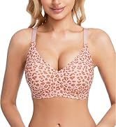 VRCOMFY Jelly Wireless Bras for Women Push Up Seamless Bras No Underwire Bra with Adjustable Stra...