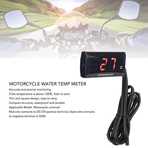 Compteur de température d'eau moto LCD rouge voltmètre 12V - 3