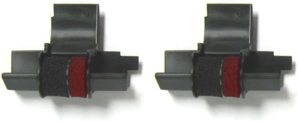 (2 Pack) Multi Compatible Calculator Ink Roller Fits Canon P23-DH-V P23-DHV-3 P27-DH Casio HR-170RC HR-200RC HR-300RC Sharp EL-1750V EL-1801V Catiga CP30A CP90A, Black/Red IR-40T CP-13 EA-772R