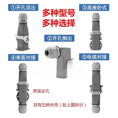 Conector resistente de 4 núcleos impermeable con bloqueo a presión seguro 3
