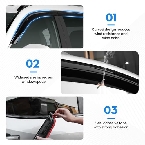 Image of CRV Rain Guards - Window Visors for Honda CR-V CRV 2023-2025 2026, Out-Channel Side Window Rain Guards for CRV Accessories, 4PCS, Black, Car Accessories