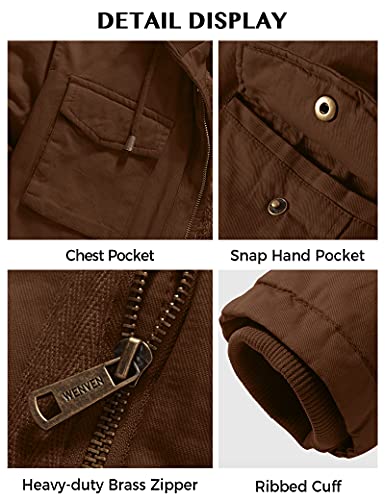 Image of WenVen Men's Winter Thickened Military Parka Jacket Warm Coat