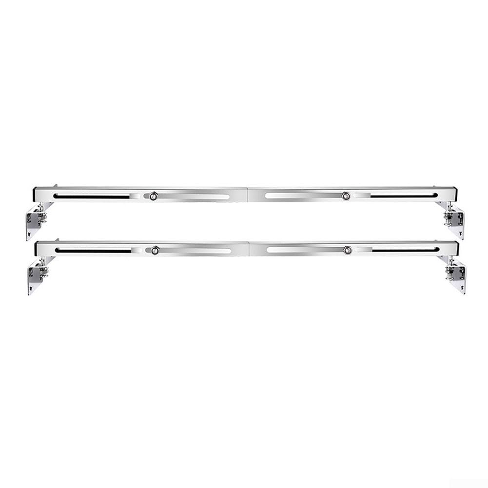 Juego de 2 soportes de acero inoxidable para aplicación horizontal de fregadero de cocina con barra de soporte inferior y soporte anticaídas para estabilidad (51-80 cm)