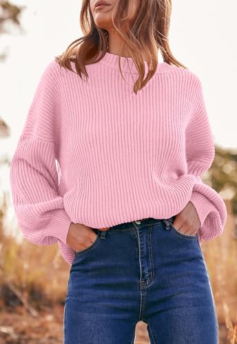 Image of PRETTYGARDEN Womens Sweaters Spring 2026 Oversized Chunky Knitted Pullover Sweater Casual Long Sleeve Crewneck Cute Sweaters