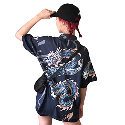 Amazon | [デコラティブ] 柄シャツ 龍柄 ドラゴン柄 竜柄