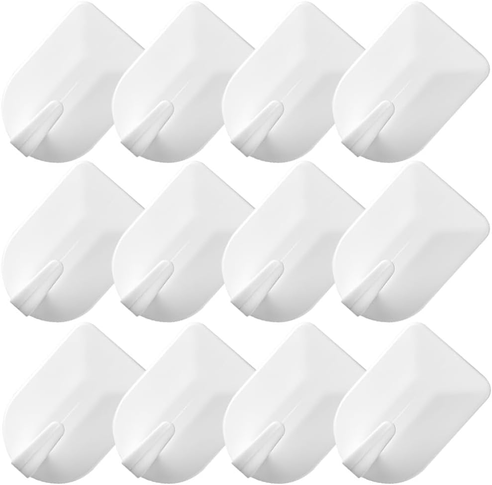 Cabilock 24pcs White Adhesive Wall Hooks for Keys Jewelry Storage