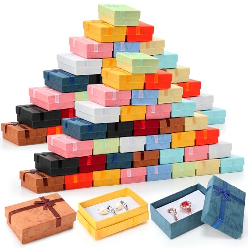 Quelay 180 Pcs Multicolor Small Jewelry Gift Boxes for Necklace Earring