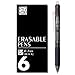 ParKoo Retractable Erasable Gel Pens Clicker, Fine Point, Make Mistake Disappear, Black Ink for Note Taking and Crossword Puzzles, 6-Pack
