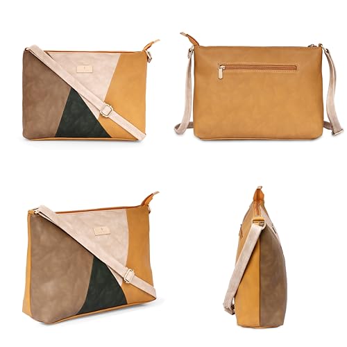 Image of Valerie Color Block Sling Bag | Single Shoulder Bag | A Right Choice For Your Stuff | Made With Vegan Leather | Adjustable Sling Strap |Crossbody Bag For Girls & Women