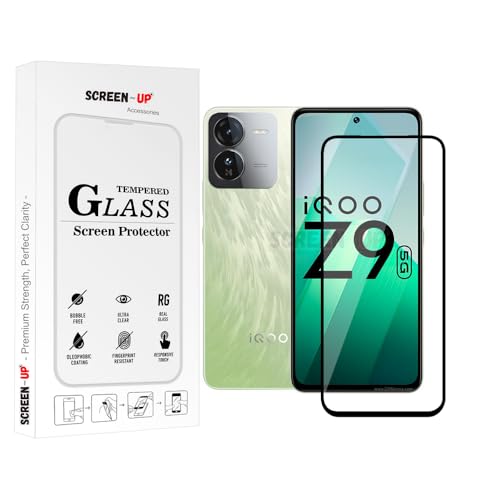 Image of ScreenUp Tempered Glass For vivo iQOO Z9 - Ultra Clear, 9H Scratch Resistant, Full Coverage, Easy Install Screen Protector