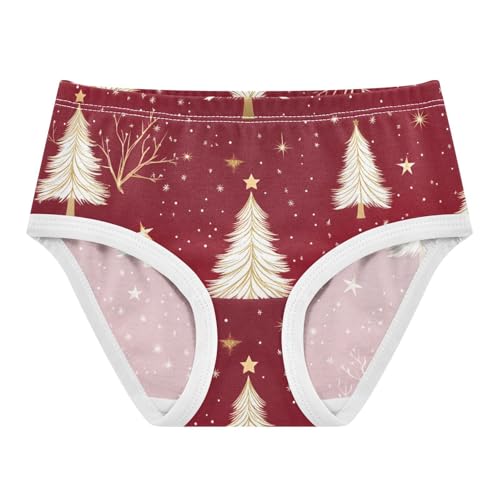 Cartoon Girls Underwear Toddlers 2t Cotton Girl Panties Cute Starry Christmas Tree Red Kids Briefs Undies