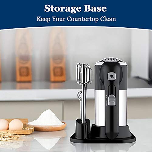 Electric Hand Mixer Lightweight Handheld Mixer for Baking Cake 5 Speed 300W Kitchen Mixer with Eggs Beaters Dough Hooks, Whipping Mixing Cookies, Brownies, Batters, Meringues, Mashed Potatoes - Thumbnail 5