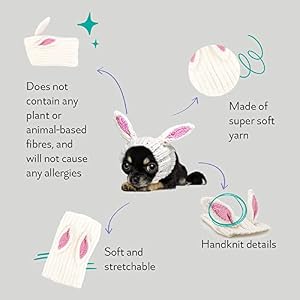 Zoo Snoods Bunny Costume for Dogs & Cats - Warm No Flap Ear Wrap Hood for Pets, Dog Bunny Ears for Winters, Easter, Halloween, Christmas & New Year, Soft Yarn Ear Covers (Medium) Zoo Snoods Bunny Costume for Dogs & Cats – Warm No Flap Ear Wrap Hood for Pets, Dog Bunny Ears for Winters, Easter, Halloween, Christmas & New Year, Soft Yarn Ear Covers (Medium)