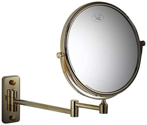 NATWEE Espejo de Maquillaje montado en la Pared Espejo de tocador de 8 Pulgadas montado en la Pared Dorado Espejo de Aumento 3X It's so Kind of You