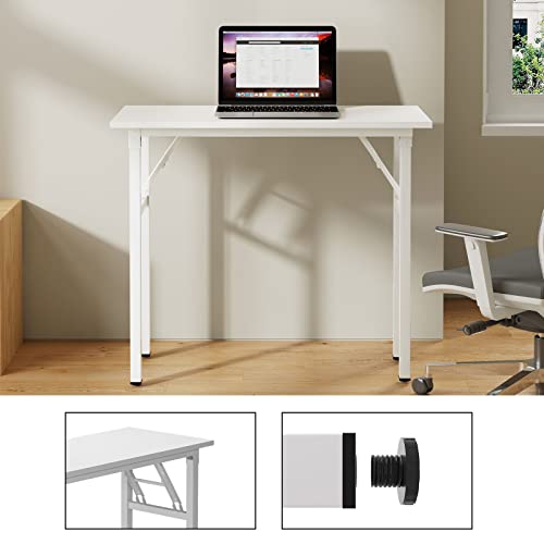 Image of Need Small Computer Desk 31.5 Inch Folding Home Office Table White