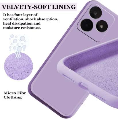Image of A rtistque Liquid Silicone Back Cover Case for Realme C53 Shockproof TPU Soft Flexible with Camera Protection - Purple