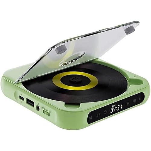 Reproductor de CD portátil con Bluetooth 5.3, mini diseño recargable, altavoces HiFi, soporte USB y AUX, compacto y ligero para el hogar, viajes y oficina