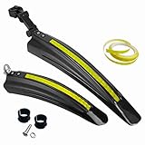 MS.JIVMEE Bike Fenders fit 20'' 22'' 24'' 26'' Mountain Road Bicycle Front+Rear Thickened and Widened Co mplimentary DIY Retlective Stickers…, black