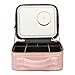 (Case Pink) Portable Travel Case Makeup Organizer Storage Bag Makeup Case Makeup Bag With Led Light Mirror