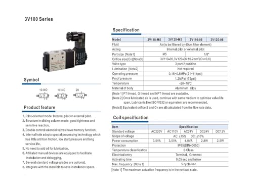 Électrovanne 3V110-06NC pour stopper les fuites d'air comprimé - 3