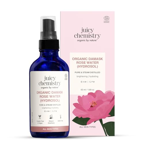 Juicy Chemistry Organic Rose Water (Hydrosol), 50 ml | Face Toner...