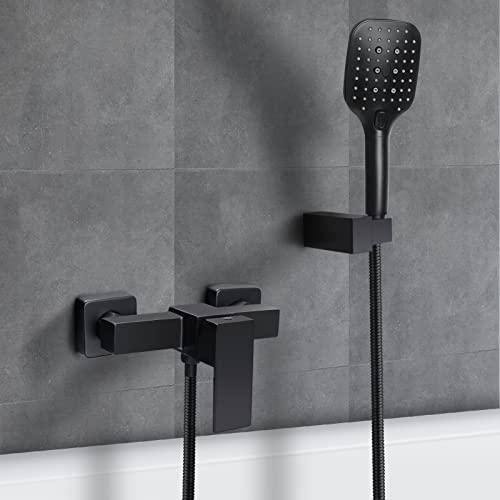 SHANFO Grifo para Ducha Negro,Set de Grifo,Baño Ducha Mezclador,Grifos Ducha Montado en La Pared,5Y3OK